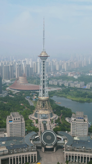 城市航拍湖南株洲神农城