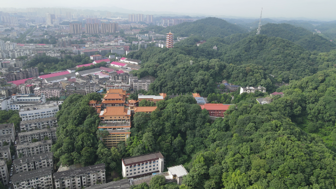 城市航拍湖南益阳会龙公园