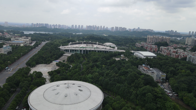 城市航拍湖南益阳体育中心