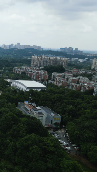 城市航拍湖南益阳体育中心竖屏