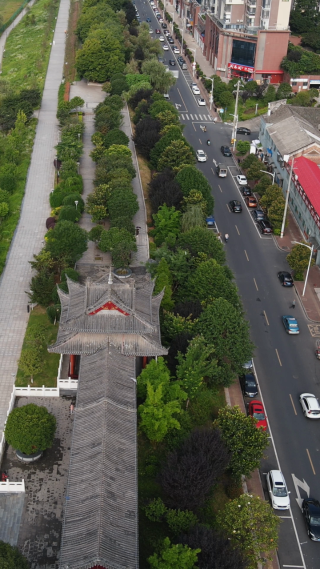 城市航拍湖南益阳文昌阁