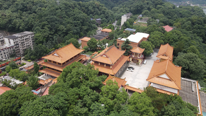 航拍湖南益阳白鹿寺
