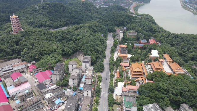 航拍湖南益阳白鹿寺