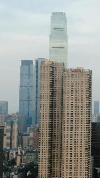 城市航拍湖南第一高楼竖屏航拍