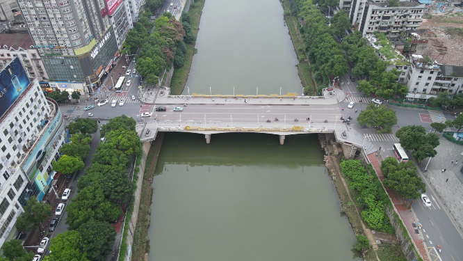 城市航拍湖南邵阳绍水大桥