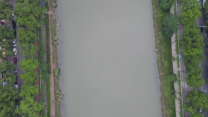 城市航拍湖南邵阳绍水风光带 
