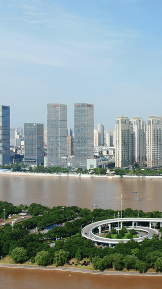 城市航拍湖南长沙万达广场竖屏