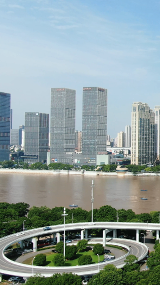 城市航拍湖南长沙万达广场竖屏