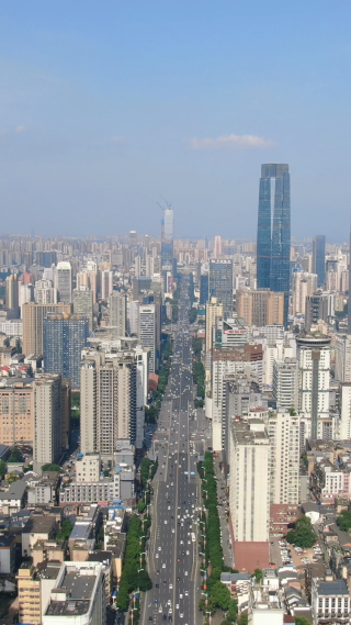 城市航拍湖南长沙城市交通竖屏