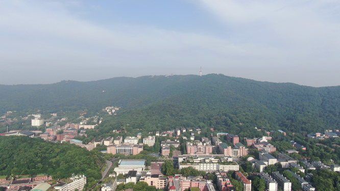 城市航拍湖南长沙岳麓山大学城