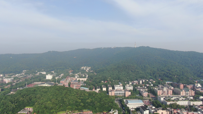 城市航拍湖南长沙岳麓山大学城