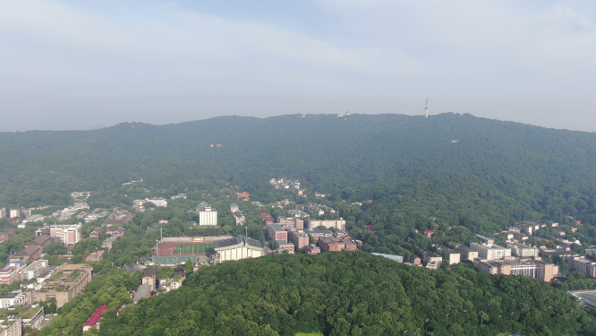 城市航拍湖南长沙岳麓山大学城