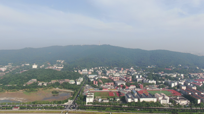 城市航拍湖南长沙岳麓山大学城