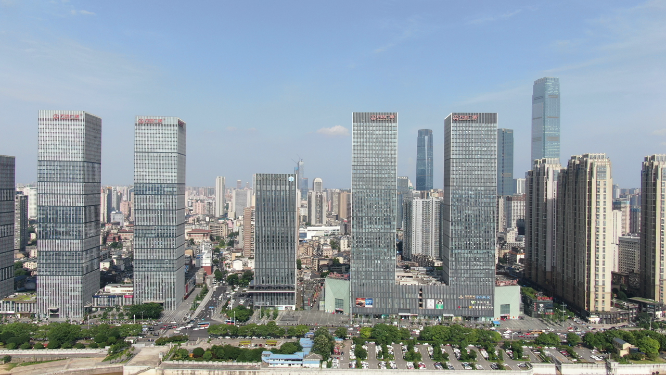 城市航拍湖南长沙湘江万达广场