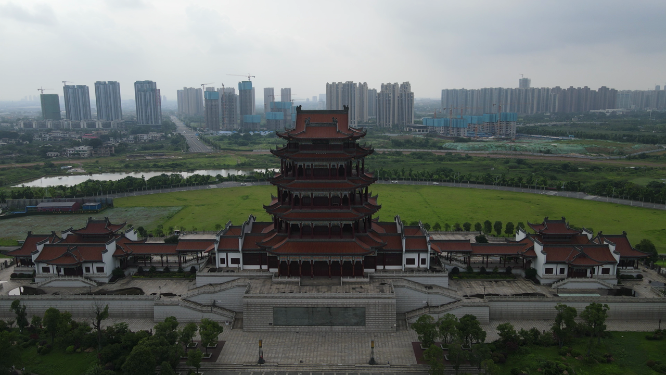 城市航拍湘潭万楼