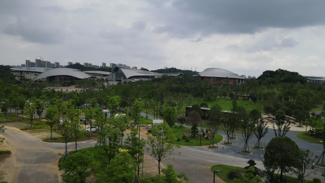 城市航拍益阳博物馆科技馆