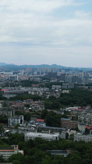 城市航拍益阳城市建设竖屏