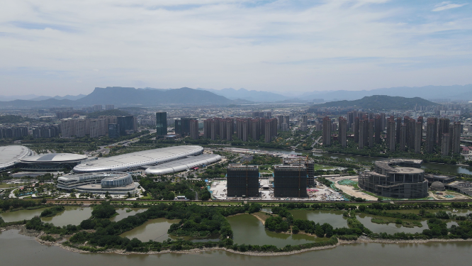 城市航拍福州海峡会展中心