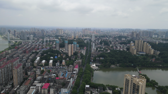 航拍航拍湖南益阳秀峰湖