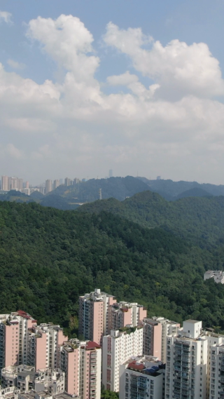 城市航拍贵阳花果园密集高楼竖屏