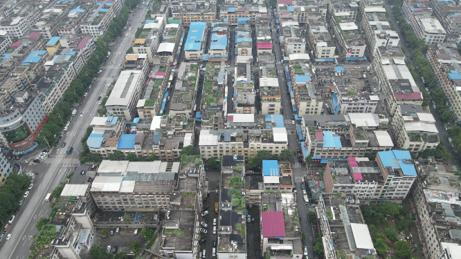 城市航拍邵阳城市建设 