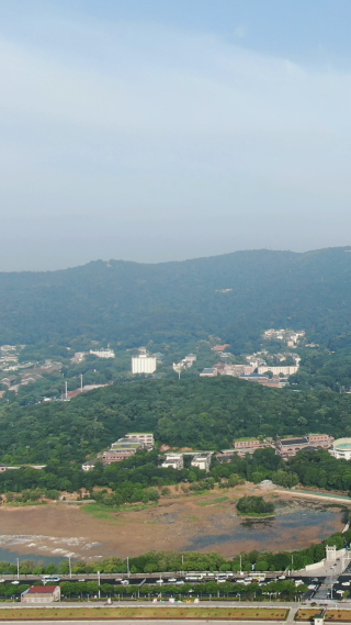 城市航拍长沙岳麓山大学城竖屏 
