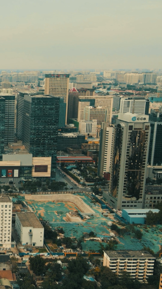 城市航拍青岛城市风光竖屏