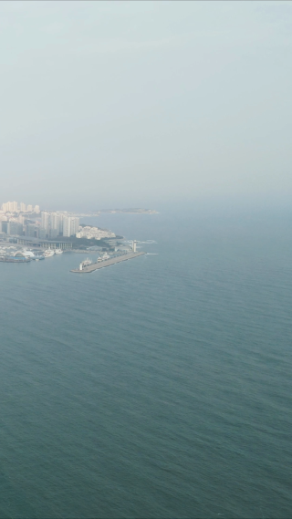 城市航拍青岛海岸线竖屏航拍