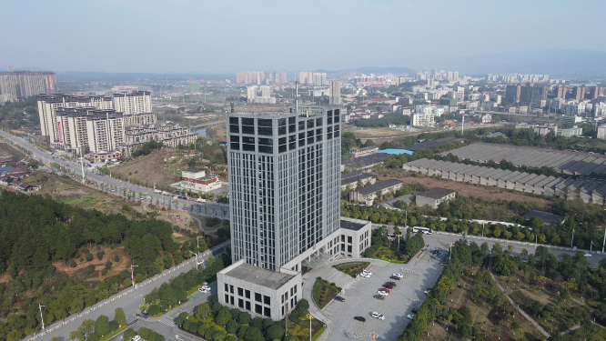 大气湖南怀化公安大楼航拍