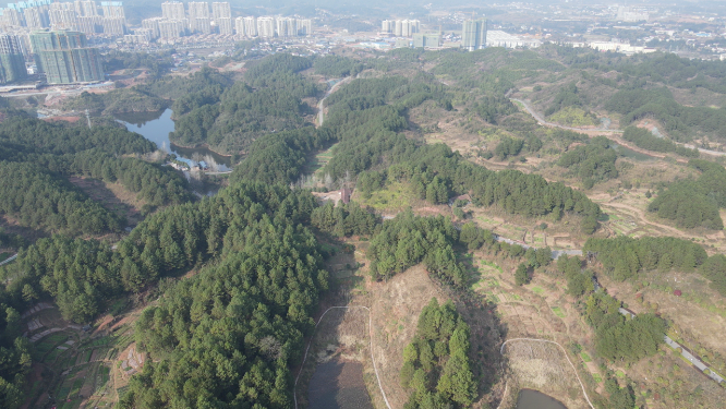 大气自然风景湖南怀化岩门生态公园航拍