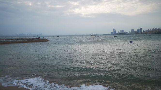 大海海浪沙滩礁石实拍