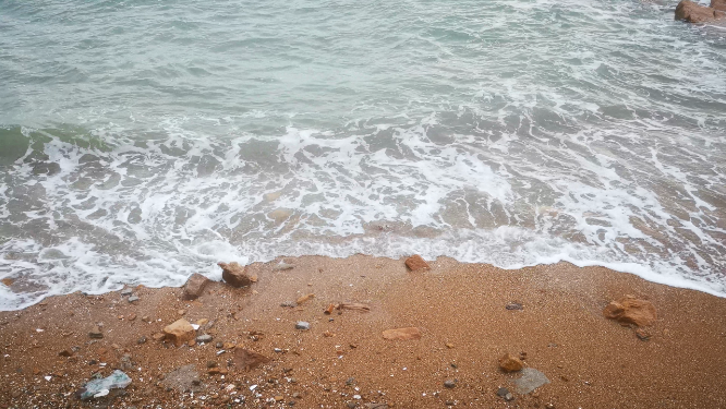 大海海浪沙滩礁石实拍