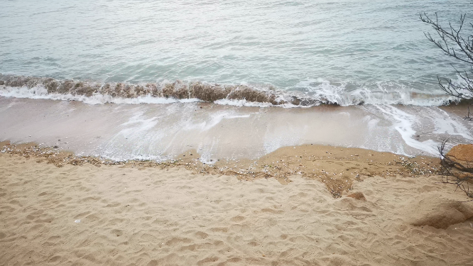 大海海浪沙滩礁石实拍
