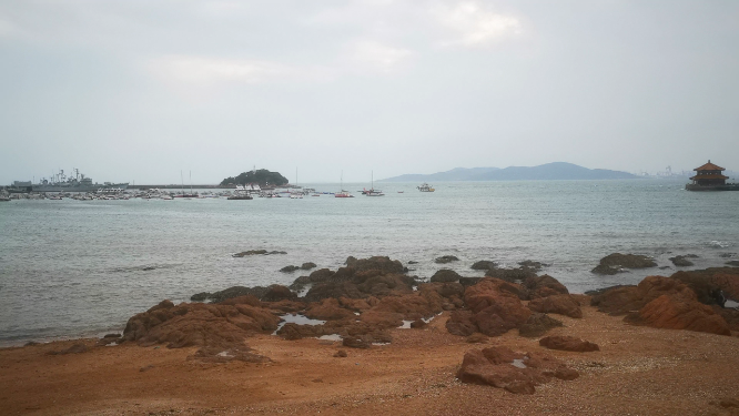 大海海浪沙滩礁石实拍