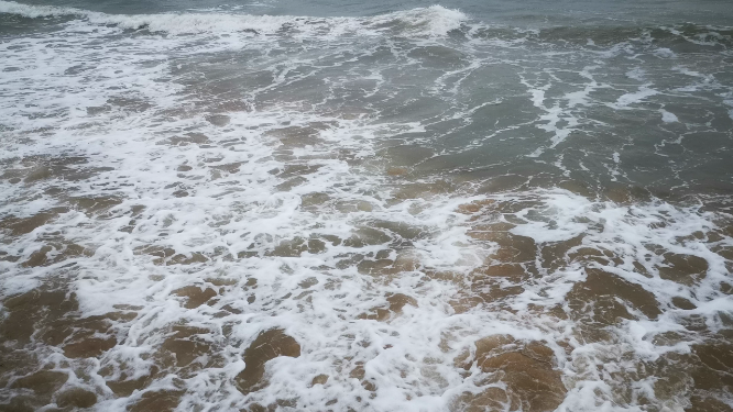 大海海浪沙滩礁石实拍