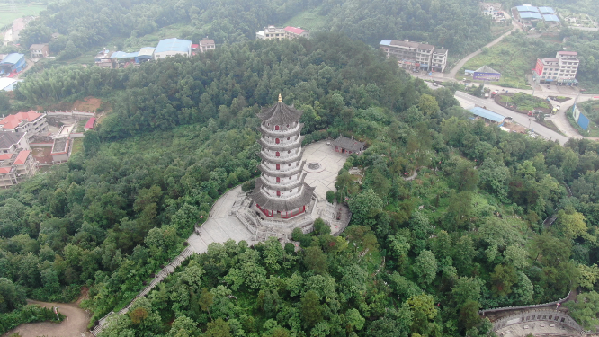湖南娄底双峰县文塔航拍