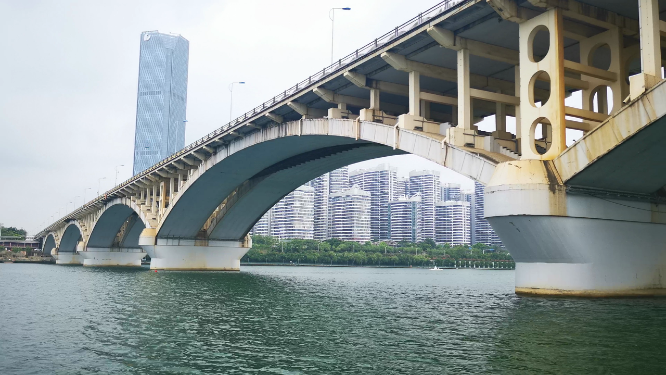 实拍广西柳州柳江风光看城市桥梁
