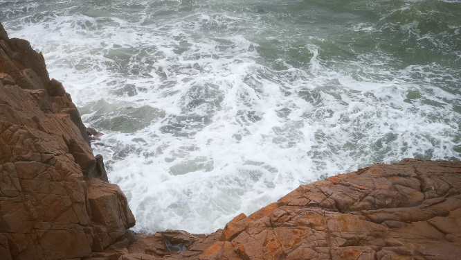 实拍波涛汹涌大海海浪浪花
