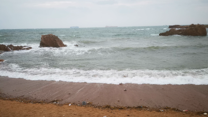 实拍波涛汹涌大海海浪浪花