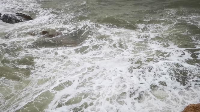 实拍波涛汹涌大海海浪浪花