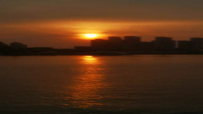 实拍海边日出日落晚霞夕阳 