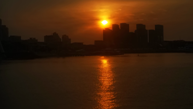 实拍海边日出日落晚霞夕阳 