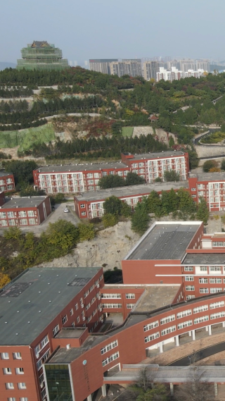 山东大学校园环境竖屏航拍