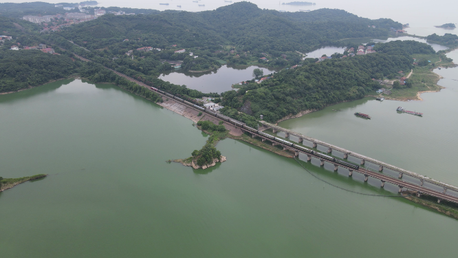 湖南岳阳城市交通航拍