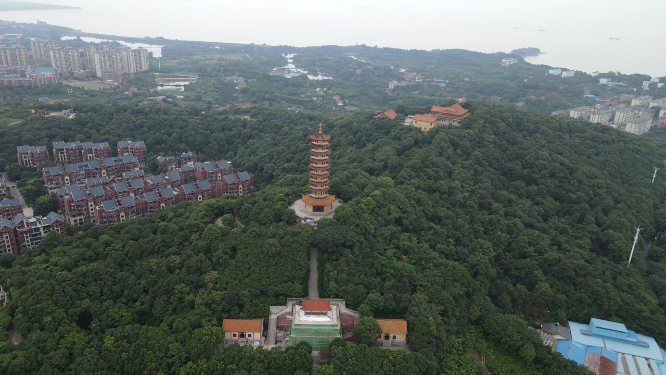 湖南岳阳圣安寺 航拍