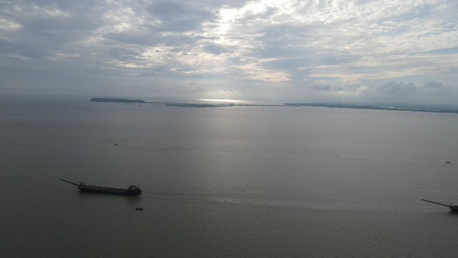航拍湖南岳阳洞庭湖