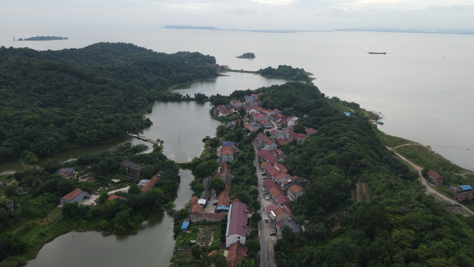 湖南岳阳洞庭湖风景航拍