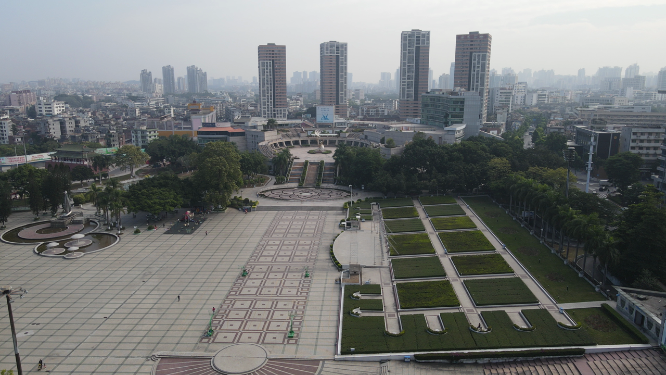 广东东莞城市广场航拍
