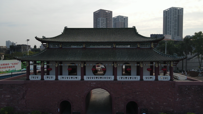 广东惠州迎恩门历史文化古建筑航拍