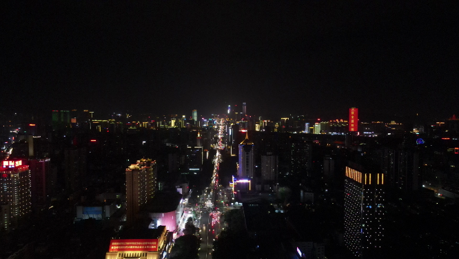 广西南宁城市夜景航拍